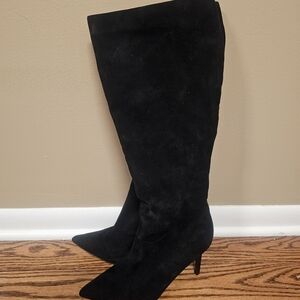 INC International Concepts Black Suede Heeled Boots